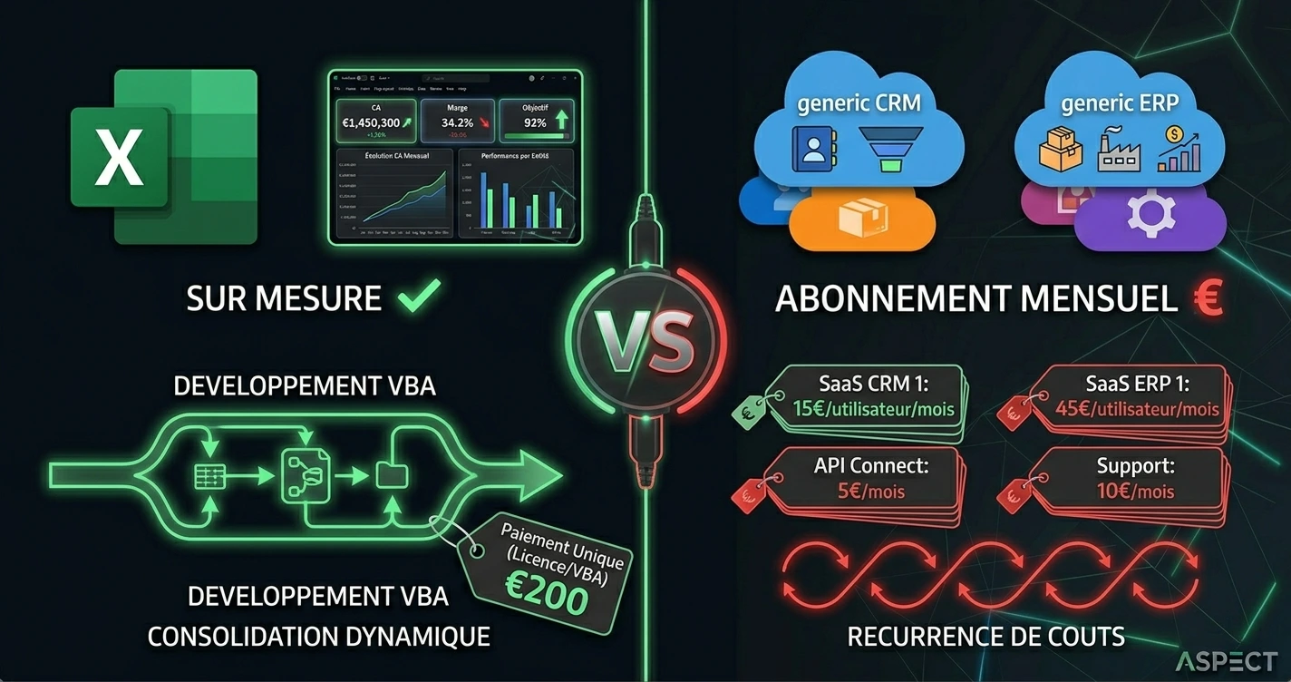 Excel sur mesure vs SaaS comparaison PME