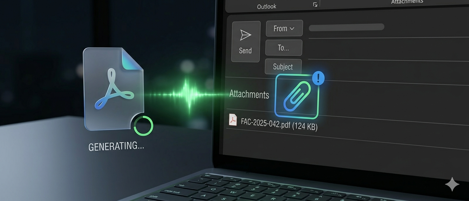 Génération automatique d'un PDF depuis Excel VBA attaché en pièce jointe dans Outlook — fichier FAC-2025-042.pdf