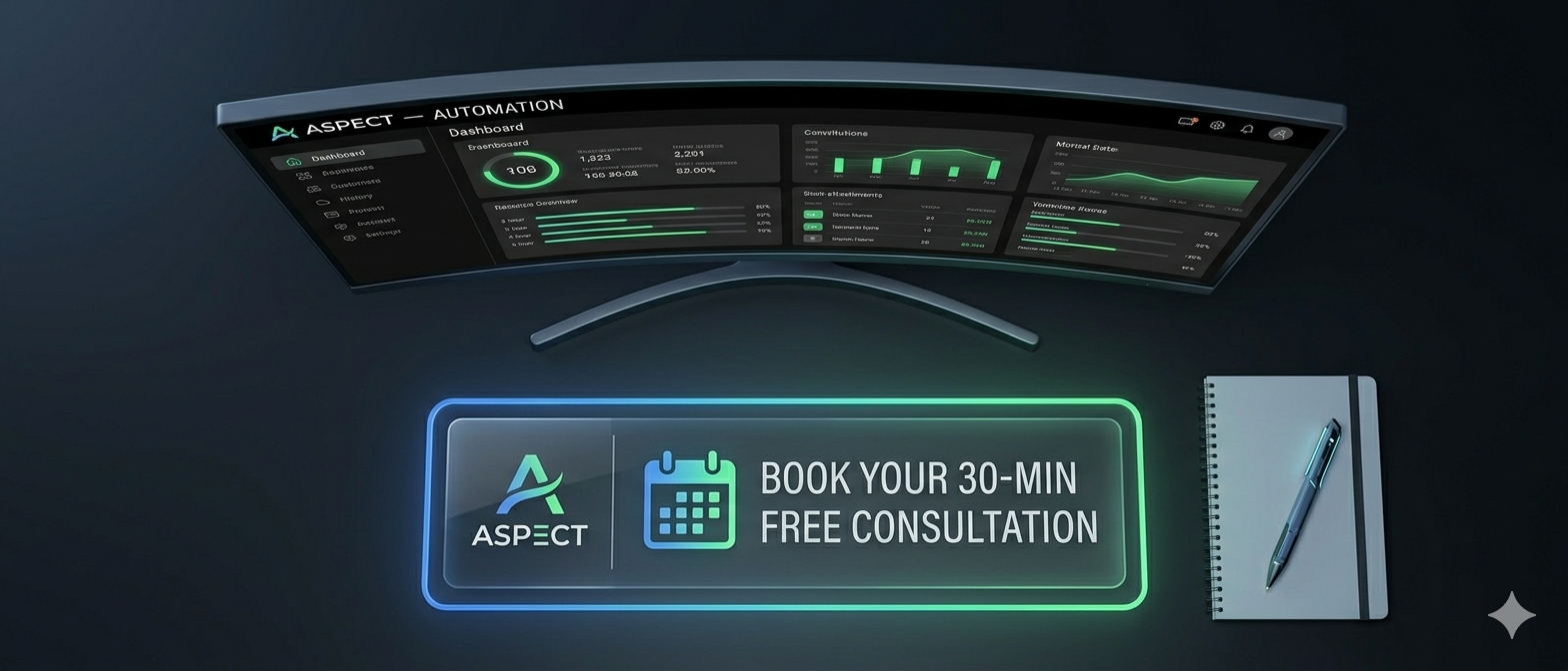 ASPECT Automation — Réservez votre consultation gratuite de 30 minutes pour automatiser vos fichiers Excel
