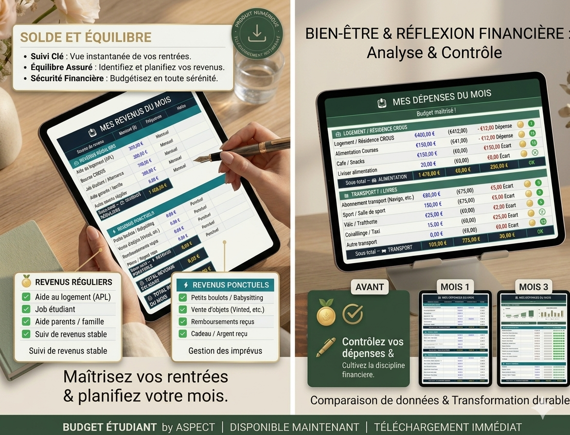 Pack Excel Étudiant — Outils Excel personnalisés révisions et organisation