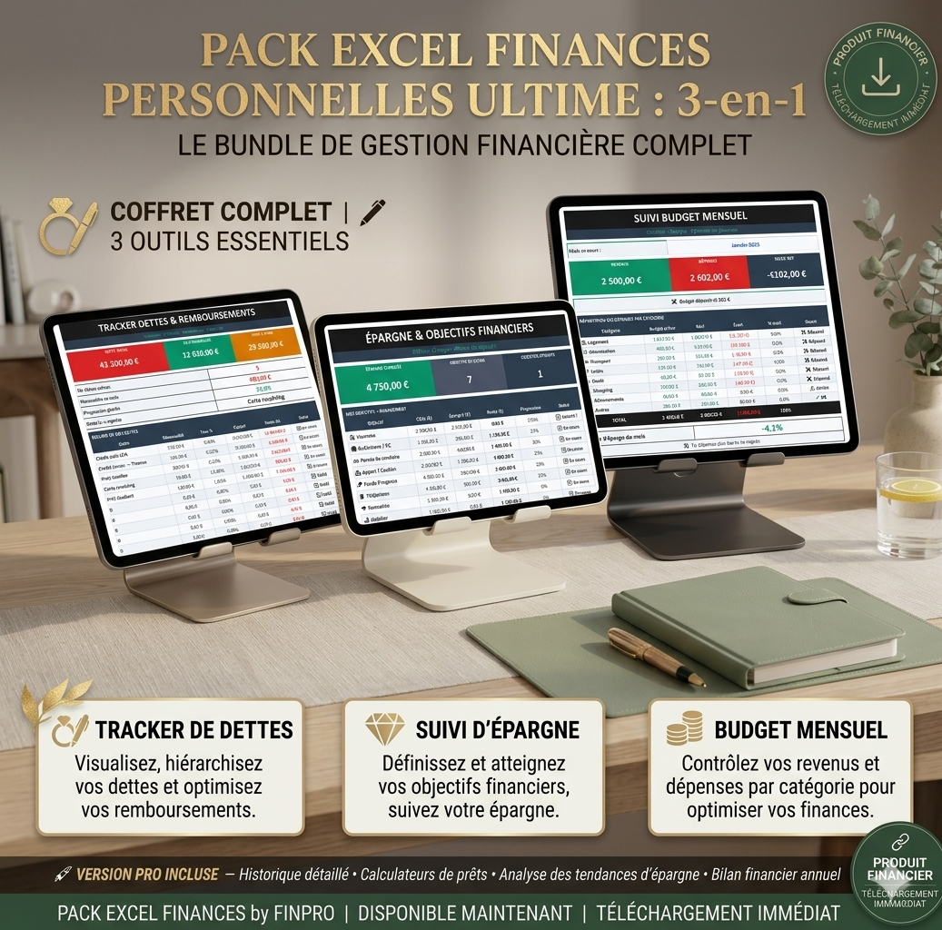 Pack Finance Excel Simple — Budget et suivi financier personnel automatisé