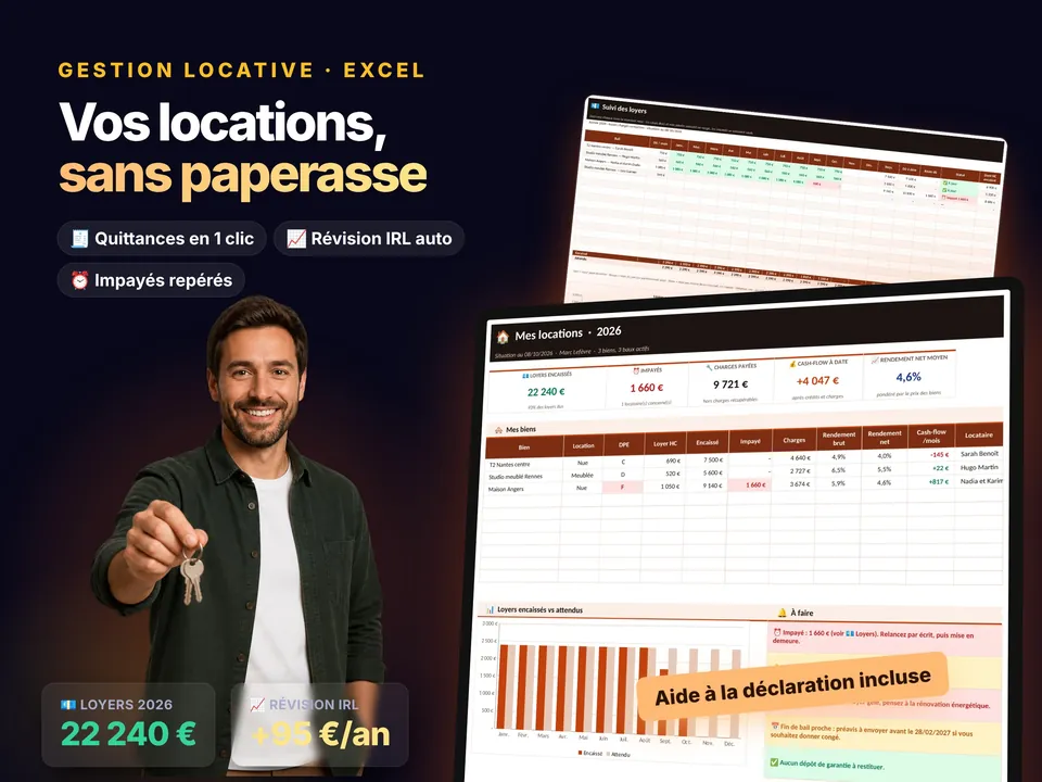 Gestion Locative : aperçu du modèle Excel