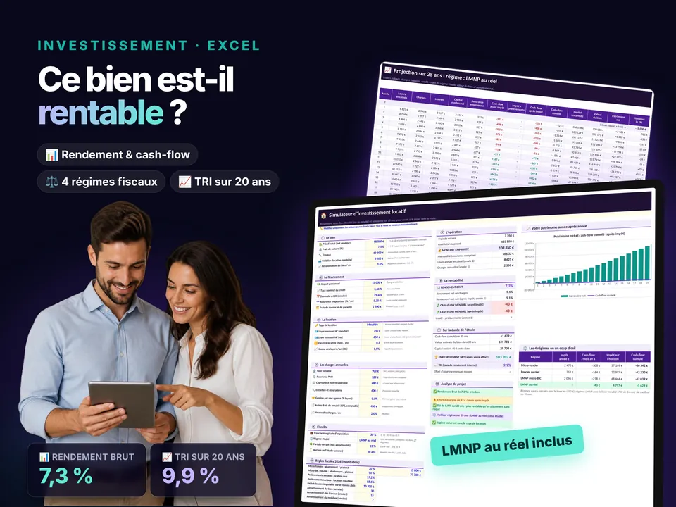 Simulateur Investissement Locatif : aperçu du modèle Excel